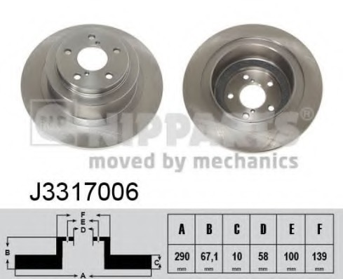 J3317006 NIPPARTS (Нидерланды) Гальмівний диск NIPPARTS