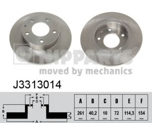 J3313014 NIPPARTS (Нидерланды) Тормозной диск NIPPARTS