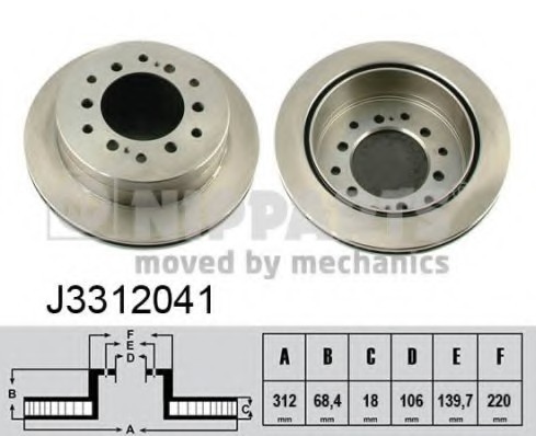 J3312041 NIPPARTS (Нидерланды) Гальмівний диск NIPPARTS