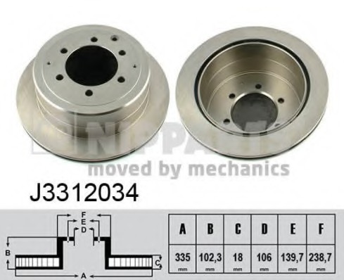 J3312034 NIPPARTS (Нидерланды) Тормозной диск NIPPARTS