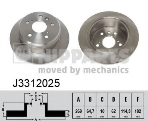 J3312025 NIPPARTS (Нидерланды) Тормозной диск NIPPARTS