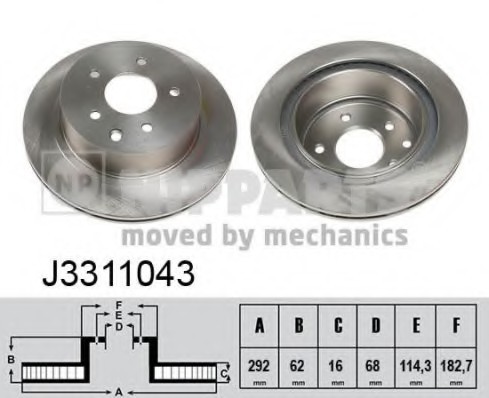 J3311043 NIPPARTS (Нидерланды) Тормозной диск NIPPARTS