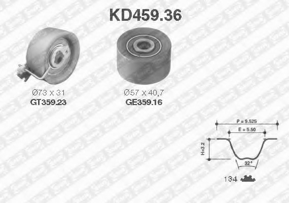 KD459.36 SNR Комплект ремня ГРМ SNR