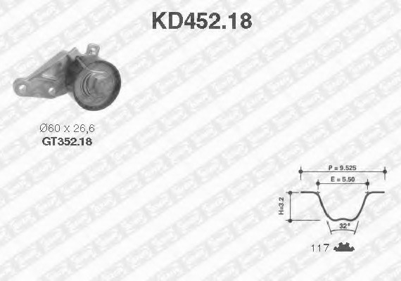 KD452.18 SNR Комплект ремня ГРМ SNR