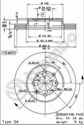 09.5509.11 BREMBO (Германия) Диск гальмівний BREMBO