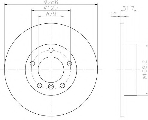 Диск гальмівний BMW 3(E36)/Z3(E36) "F D=286mm "90-"03 92055503
