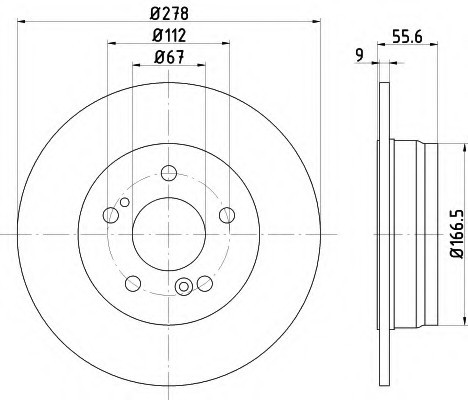 Диск гальмівний MERCEDES C(W203)/E(W210) "R D=278mm "85-11 92032703
