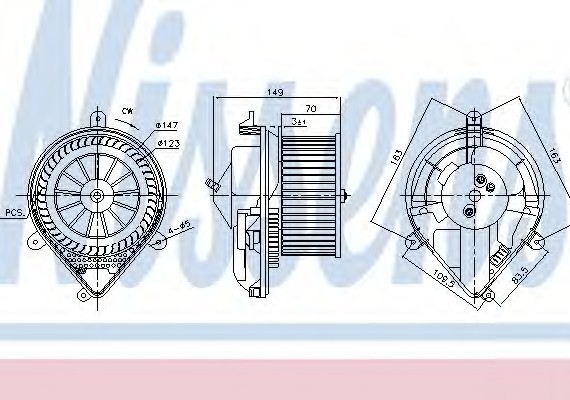 87175 NISSENS (Дания) Вентилятор PEUGEOT 306 (7_, N_) (93-) 1.6 i NISSENS
