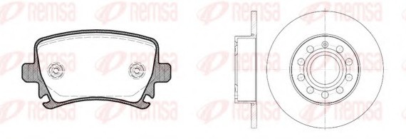 81031.01 Remsa Комплект: 2 диска+ 4 колодки тормозных 81031.01 REMSA