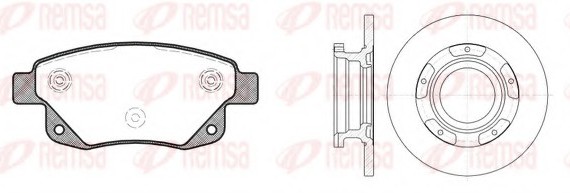 81252.00 Remsa Комплект: 2 диска+ 4 колодки гальмівних 81252.00 REMSA