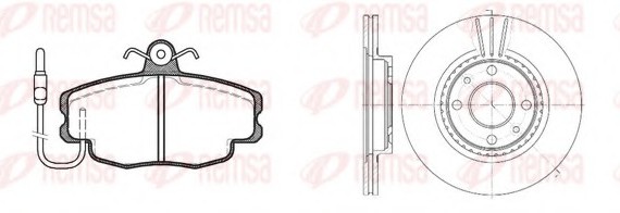 8141.02 Remsa Комплект: 2 диска+ 4 колодки тормозных 8141.02 REMSA