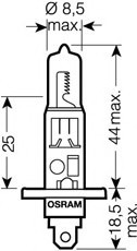 64150NBU-01B OSRAM (Япония) Автолампа Osram (H1 12V 55W P14,5S) 64150NBU-01B