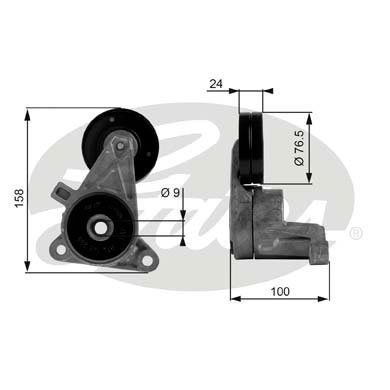 T38437 GATES Роликовый модуль натяжителя ремня T38437 GATES