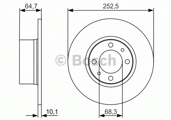 0986479988 BOSCH Тормозной диск передний Lada 2101-07 0986479988