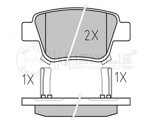 025 236 2016/W MEYLE Тормозные колодки дисковые 025 236 2016/W MEYLE