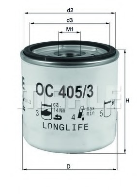 OC 405/3 MAHLE Фільтр мастил