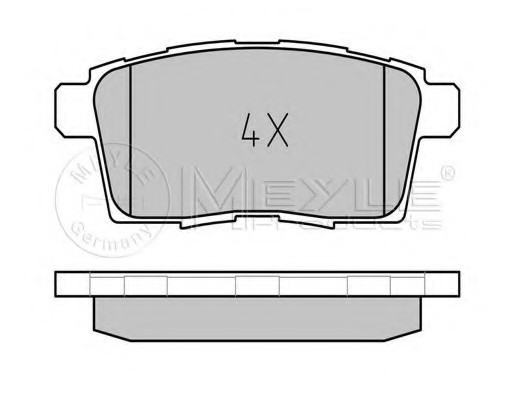 025 245 4517 MEYLE Комплект гальмівних колодок з 4 шт. дисків