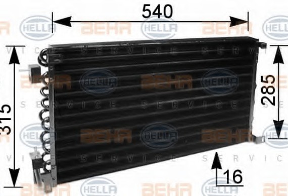 Фото конденсер кондиціонера 8FC 351 036-041 HELLA 8FC 351 036-041 HELLA Конденсер кондиціонера