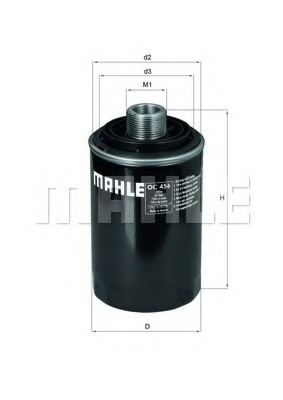 OC 456 MAHLE Фильтр масляный Audi, VW, Seat OC 456 MAHLE