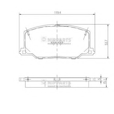 J3602037 NIPPARTS (Нидерланды) Колодки гальмівні дискові J3602037 NIPPARTS