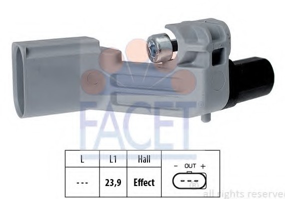 9.0464 FACET Датчик оборотов коленвала Caddy/Crafter/T5 04- (23.9mm) (9.0464) FACET