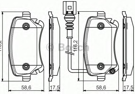 0986495094 BOSCH Колодки гальмівні дискові 0986495094 BOSCH