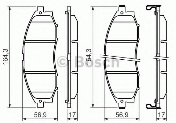 0986494152 BOSCH Колодки гальмівні дискові 0986494152 BOSCH