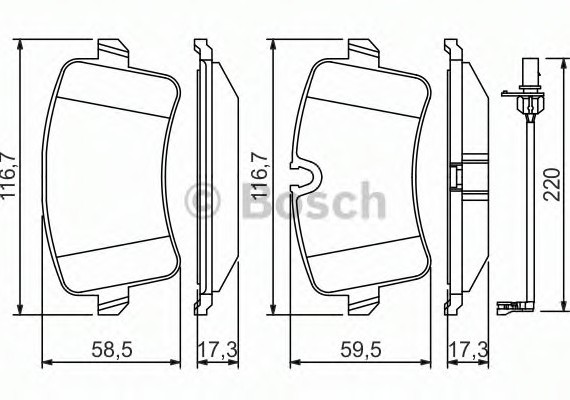 0986494488 BOSCH Колодки гальмівні дискові 0986494488 BOSCH