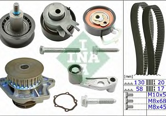 530 0089 31 INA (Germany) Комплект ременя ГРМ + помпа INA 530 0089 31