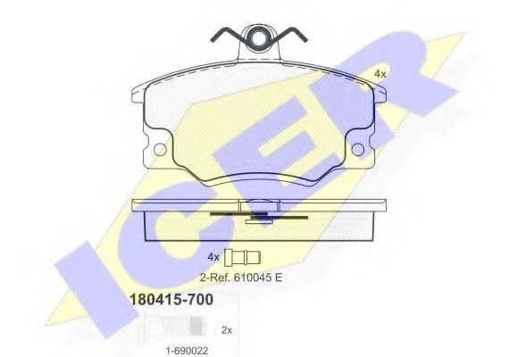 180415700 ICER Тормозные колодки дисковые 180415700 ICER