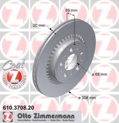 Диск гальмівний 610.3708.20 ZIMMERMANN