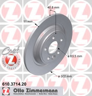 610.3714.20 Zimmermann Диск гальмівний 610.3714.20 ZIMMERMANN