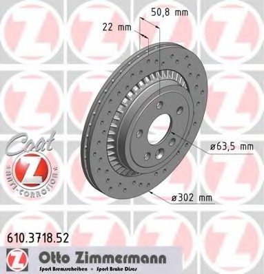 Диск гальмівний 610.3718.52 ZIMMERMANN
