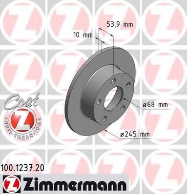 Фото диск гальмівний 100.1237.20 ZIMMERMANN 100.1237.20 Zimmermann 100.1237.20 Zimmermann Диск гальмівний 100.1237.20 ZIMMERMANN