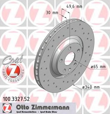 Фото диск гальмівний 100.3327.52 ZIMMERMANN 100.3327.52 Zimmermann 100.3327.52 Zimmermann Диск гальмівний 100.3327.52 ZIMMERMANN