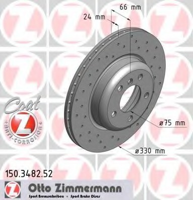 150.3482.52 Zimmermann Диск гальмівний 150.3482.52 ZIMMERMANN