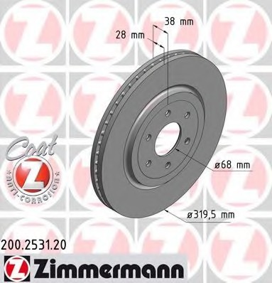 200.2531.20 Zimmermann Диск гальмівний 200.2531.20 ZIMMERMANN