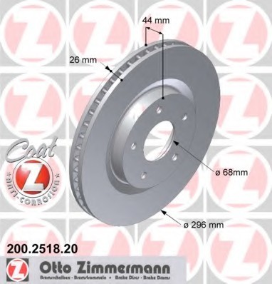 200.2518.20 Zimmermann Диск гальмівний 200.2518.20 ZIMMERMANN