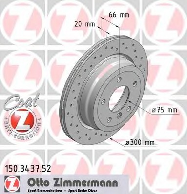 Фото диск гальмівний 150.3437.52 ZIMMERMANN 150.3437.52 Zimmermann 150.3437.52 Zimmermann Диск гальмівний 150.3437.52 ZIMMERMANN