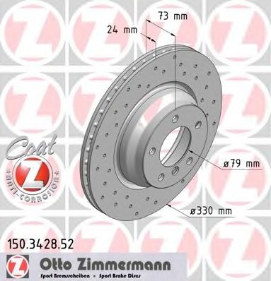 Фото диск гальмівний 150.3428.52 ZIMMERMANN 150.3428.52 Zimmermann 150.3428.52 Zimmermann Диск гальмівний 150.3428.52 ZIMMERMANN