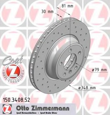 150.3408.52 Zimmermann Диск гальмівний