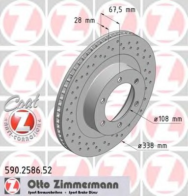 Фото диск гальмівний 590.2586.52 Zimmermann 590.2586.52 Zimmermann Диск гальмівний
