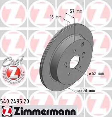 540.2495.20 Zimmermann Диск тормозной