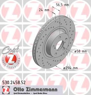 530.2458.52 Zimmermann Диск гальмівний SPORT Z