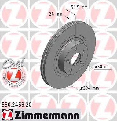 530.2458.20 Zimmermann Диск гальмівний Coat Z