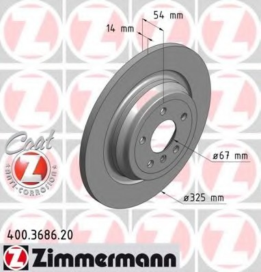 400.3686.20 Zimmermann Диск тормозной Coat Z