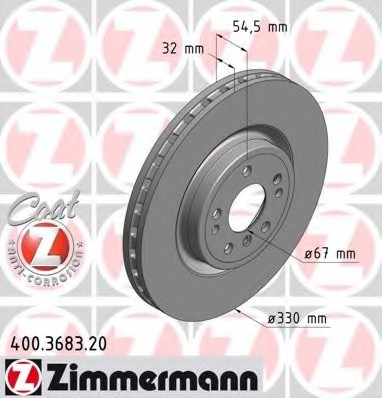 400.3683.20 Zimmermann Диск тормозной