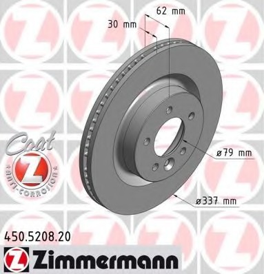 Фото диск гальмівний 450.5208.20 ZIMMERMANN 450.5208.20 Zimmermann 450.5208.20 Zimmermann Диск гальмівний 450.5208.20 ZIMMERMANN