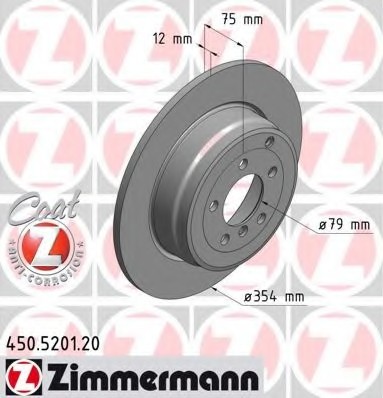 Фото диск гальмівний 450.5201.20 ZIMMERMANN 450.5201.20 Zimmermann 450.5201.20 Zimmermann Диск гальмівний 450.5201.20 ZIMMERMANN