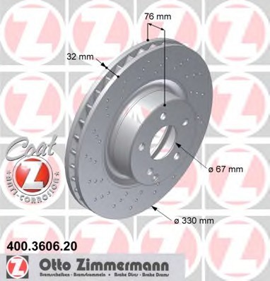 400.3606.20 Zimmermann Диск гальмівний Coat Z